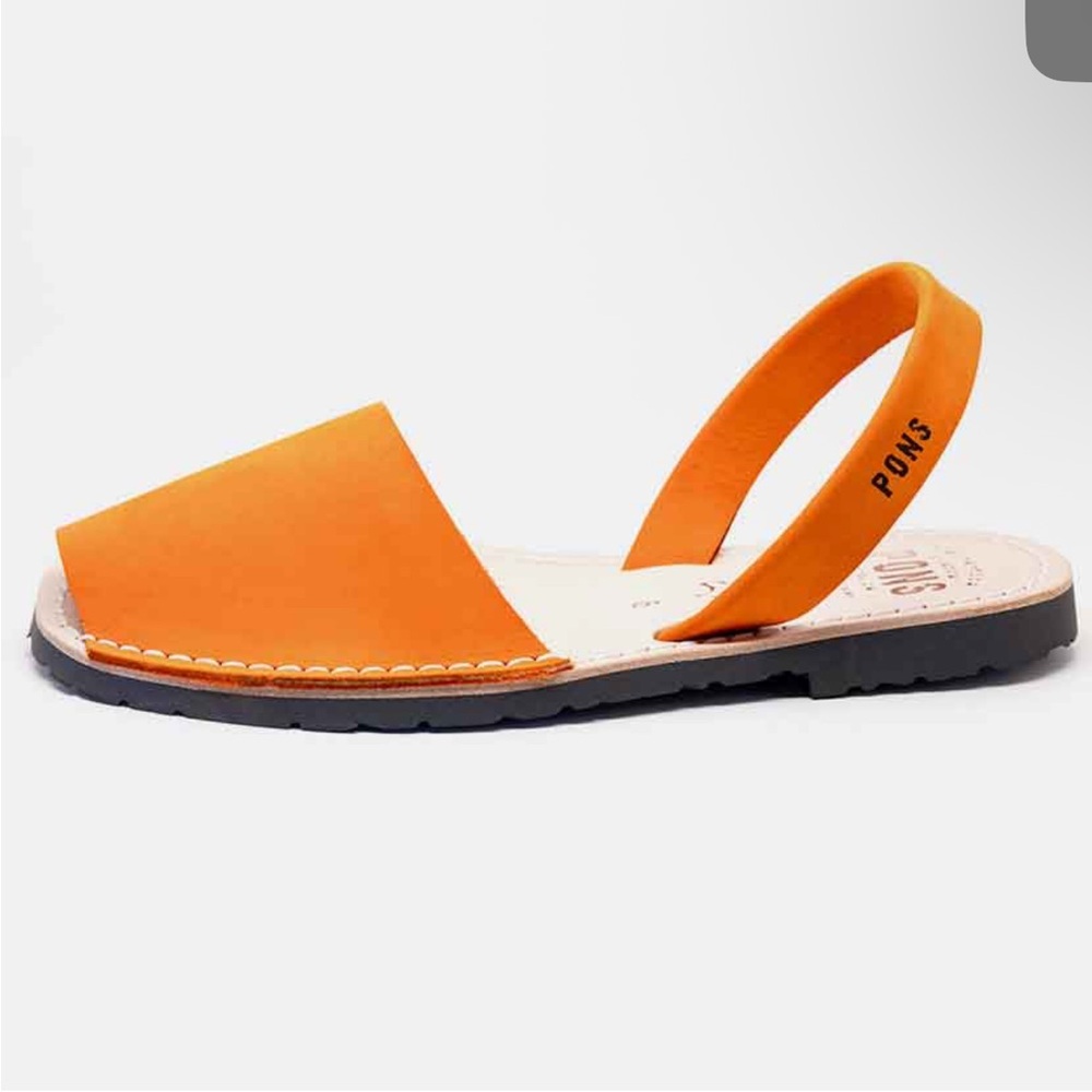 Pons Classic Orange Leather Sandals